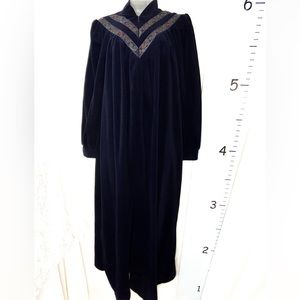 Vanity Fair Half Zip Fleece Dark Blue‎ Pajama Robe M/M Medium